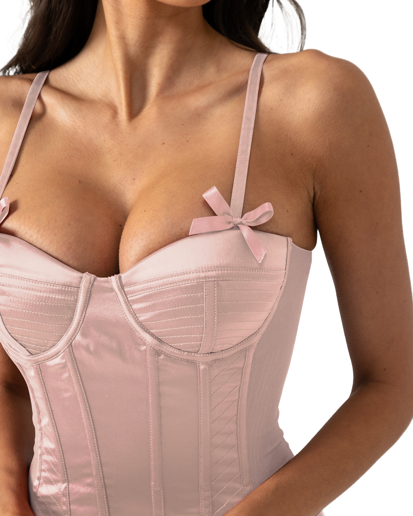 BOUDOIR SATIN MIDI DRESS - ROSÉ